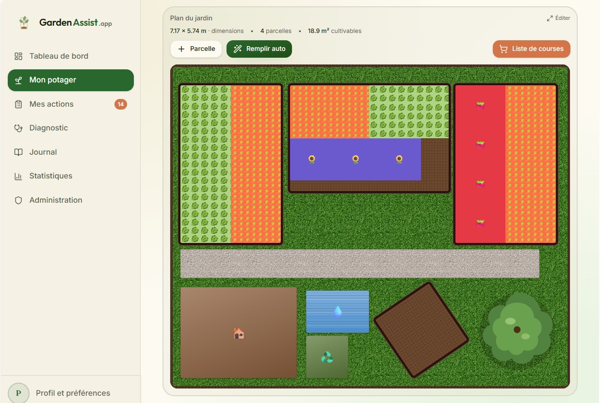 Plan du potager GardenAssist